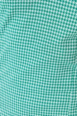 Dogtooth Jacquard Tab Belt Midi Dress