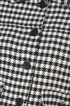 Dogtooth Wool Short Coat