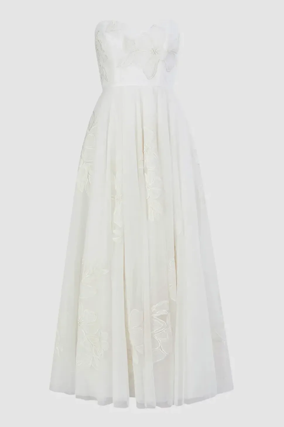 Donna Embroidered Bandeau Bridal Maxi Dress
