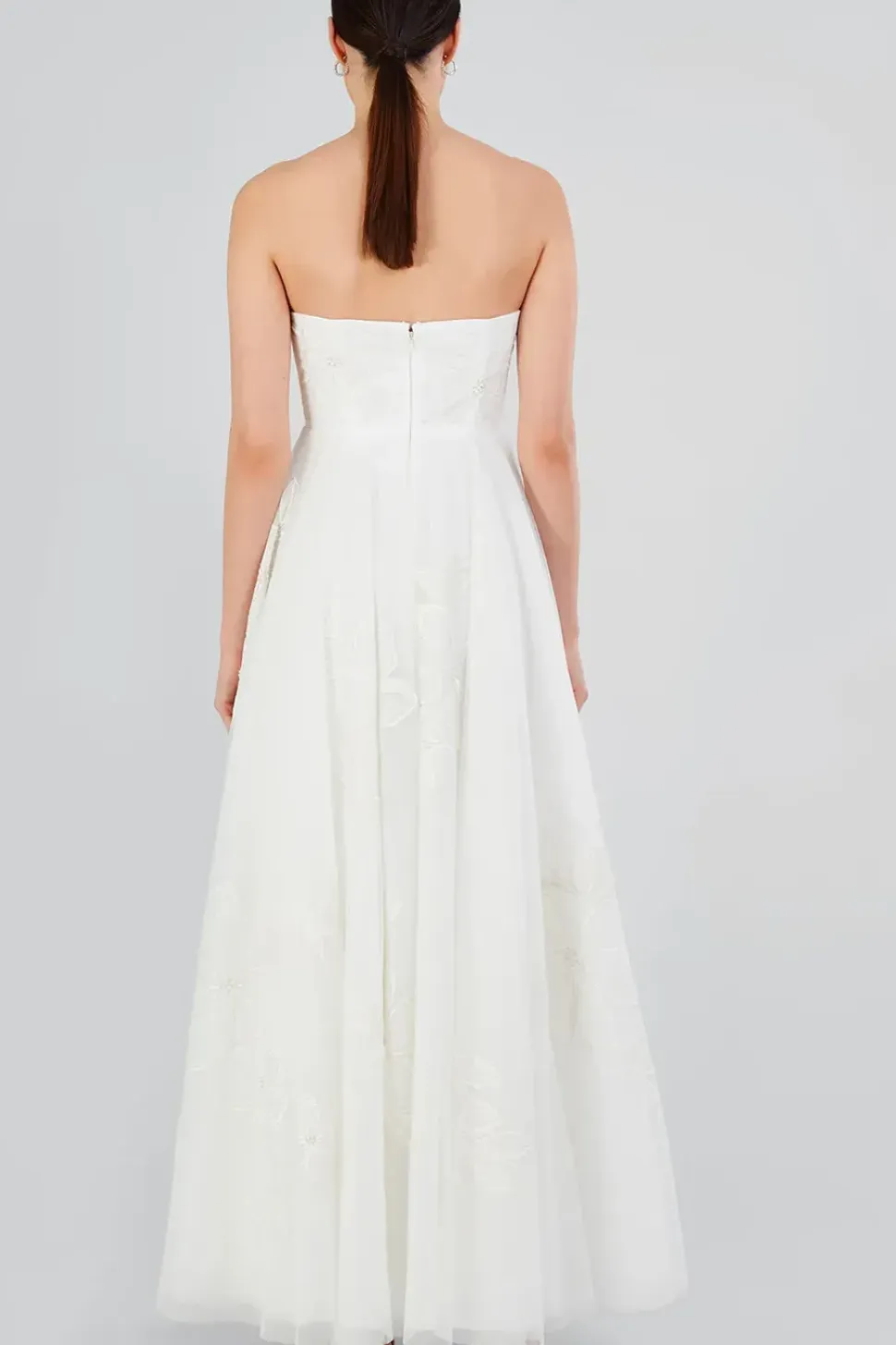 Donna Embroidered Bandeau Bridal Maxi Dress