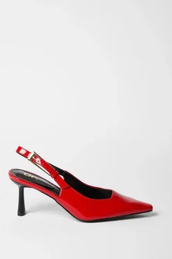 Donna Mid Block Heel Pointed Slingback Court Shoes