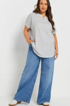 Dot Print Textured Top