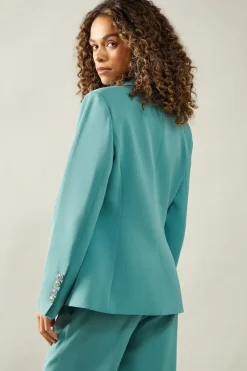 Double Breasted Button Detail Blazer