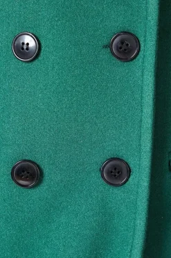 Double Breasted Fitted Faux Wool Midi Coat