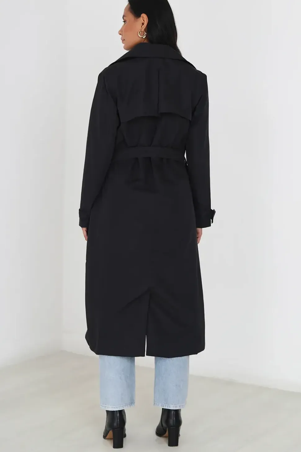 Double-Breasted Longline Trench Coat