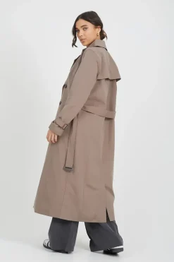 Double-Breasted Longline Trench Coat