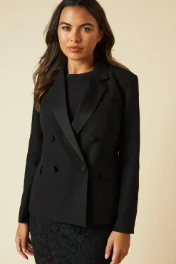 Double Breasted Satin Blazer