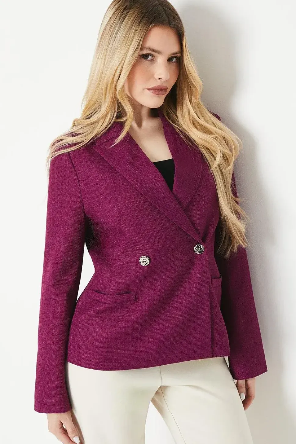 Double Breasted Short Blazer