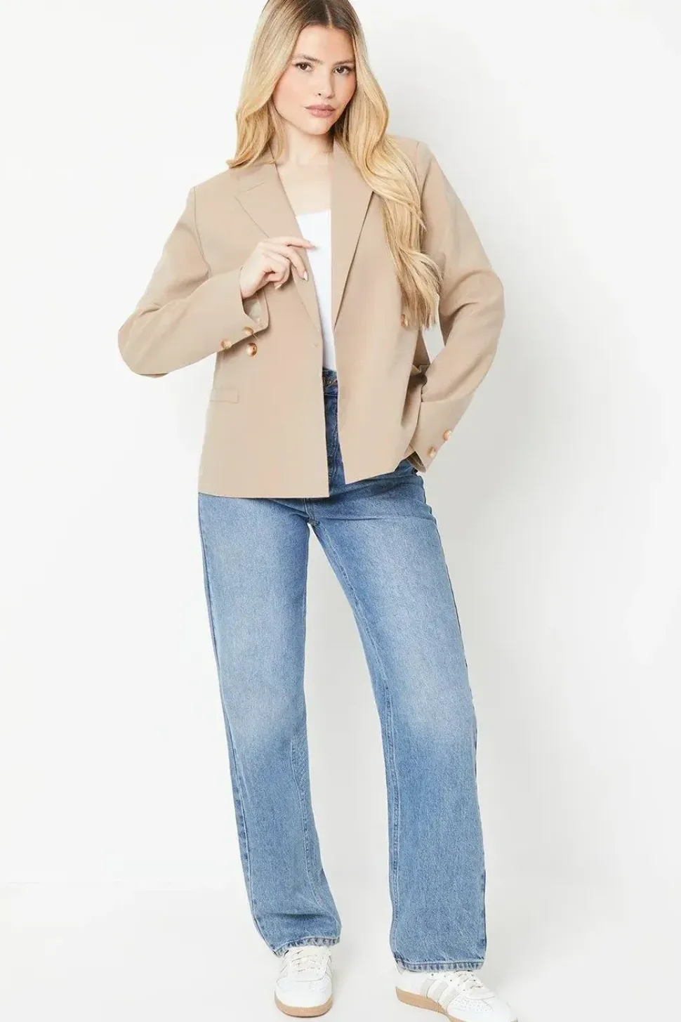 Double Breasted Short Blazer