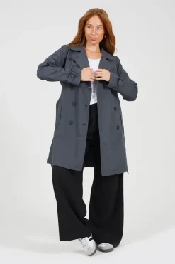 Double Breasted Short Trench Coat