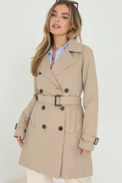 Double Breasted Short Trench Coat