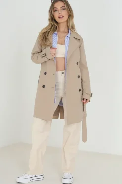 Double Breasted Short Trench Coat