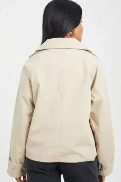 Double Breasted Short Trench Coat