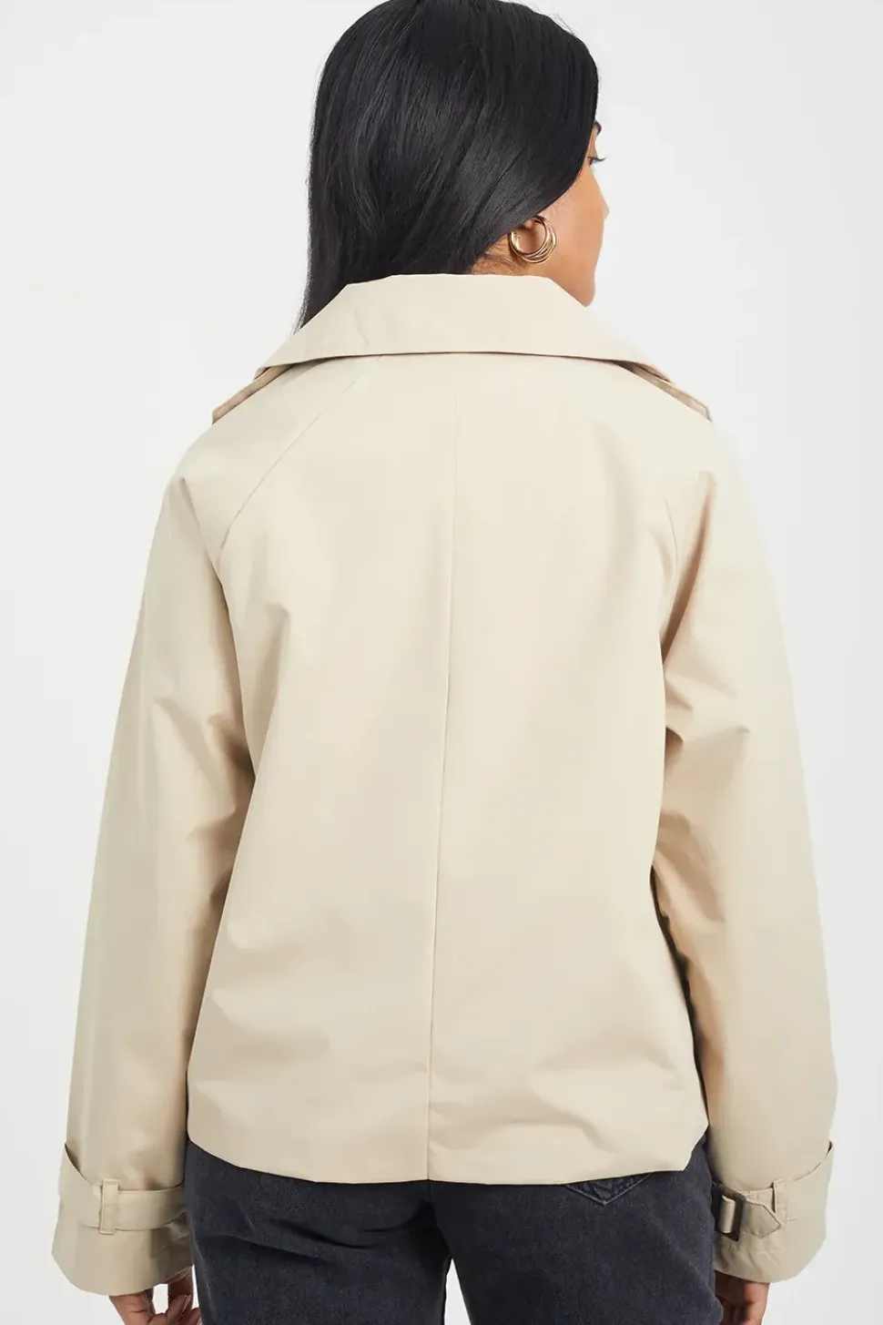 Double Breasted Short Trench Coat