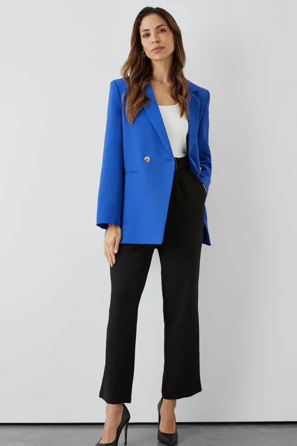 Double Button Relaxed Blazer