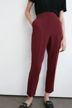 Double Crepe High Waisted Dart Detail Trouser