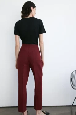 Double Crepe High Waisted Dart Detail Trouser