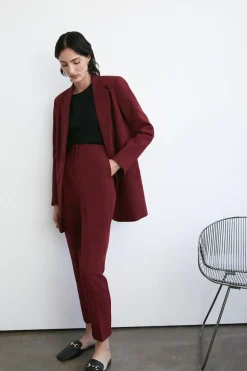 Double Crepe High Waisted Dart Detail Trouser