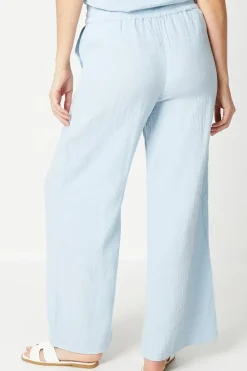 Double Gauze Wide Leg Trouser