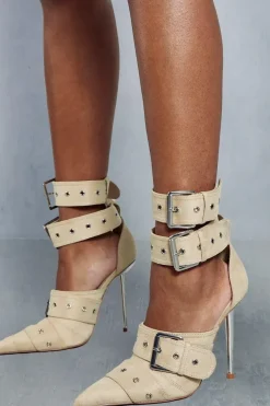 Double Strap Buckle Heels