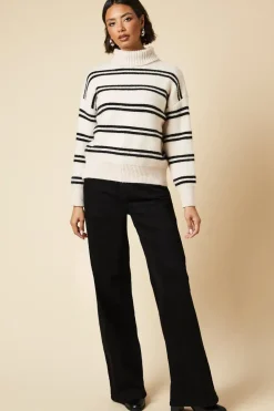Double Stripe Roll Neck Jumper
