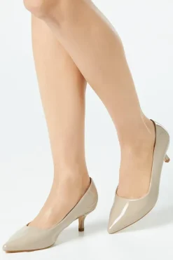 Dove Kitten Heel Court Shoes