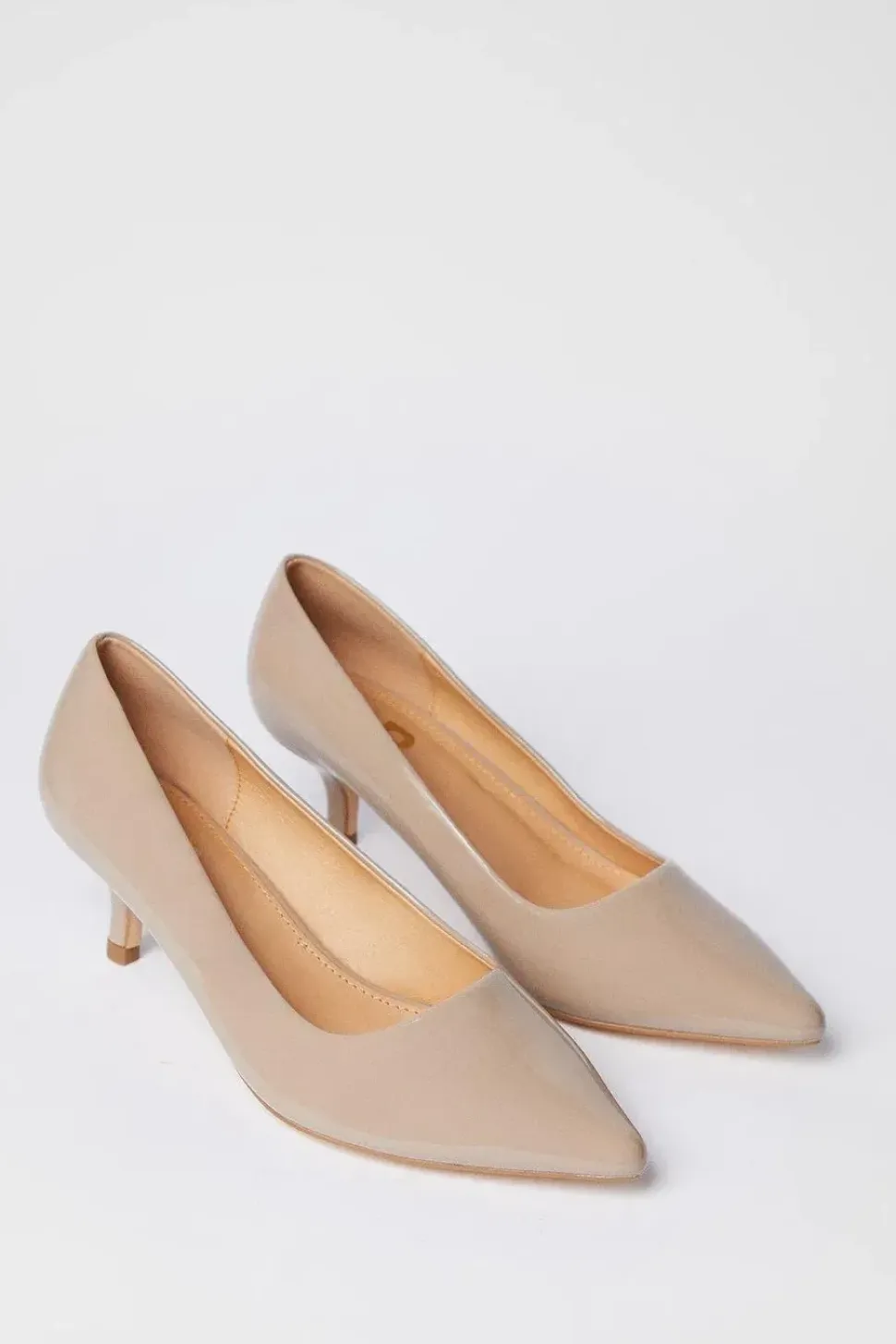 Dove Kitten Heel Court Shoes