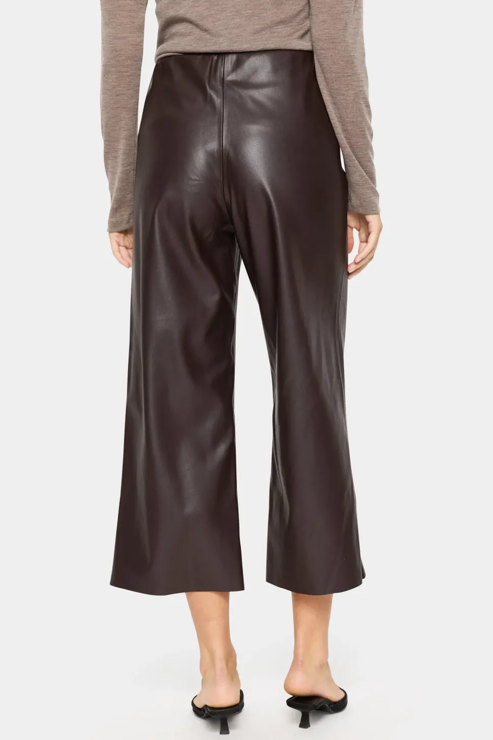 DowieSZ Cropped Faux Leather Trousers-