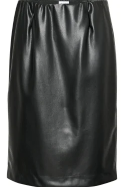 DowieSZ Skirt Faux Leather Elastic Waist-