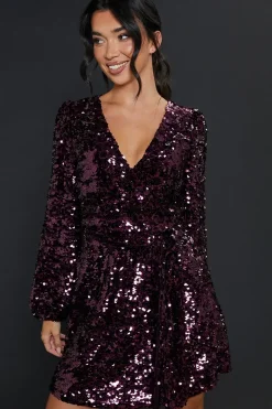 DP Luxe Sequin Wrap Mini Dress