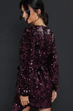 DP Luxe Sequin Wrap Mini Dress