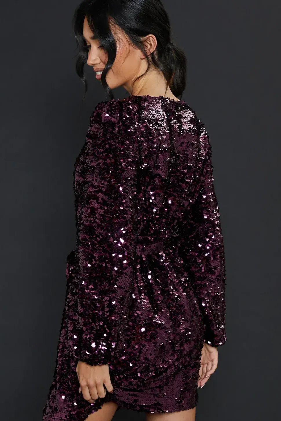 DP Luxe Sequin Wrap Mini Dress