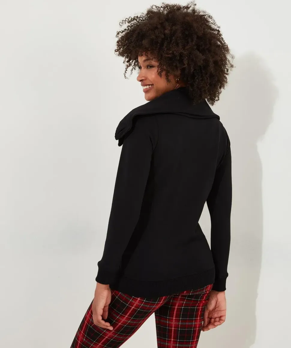 Dramatic Collar Jersey Top