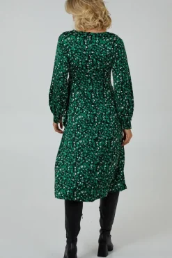 Draped Waist Wrap Dress