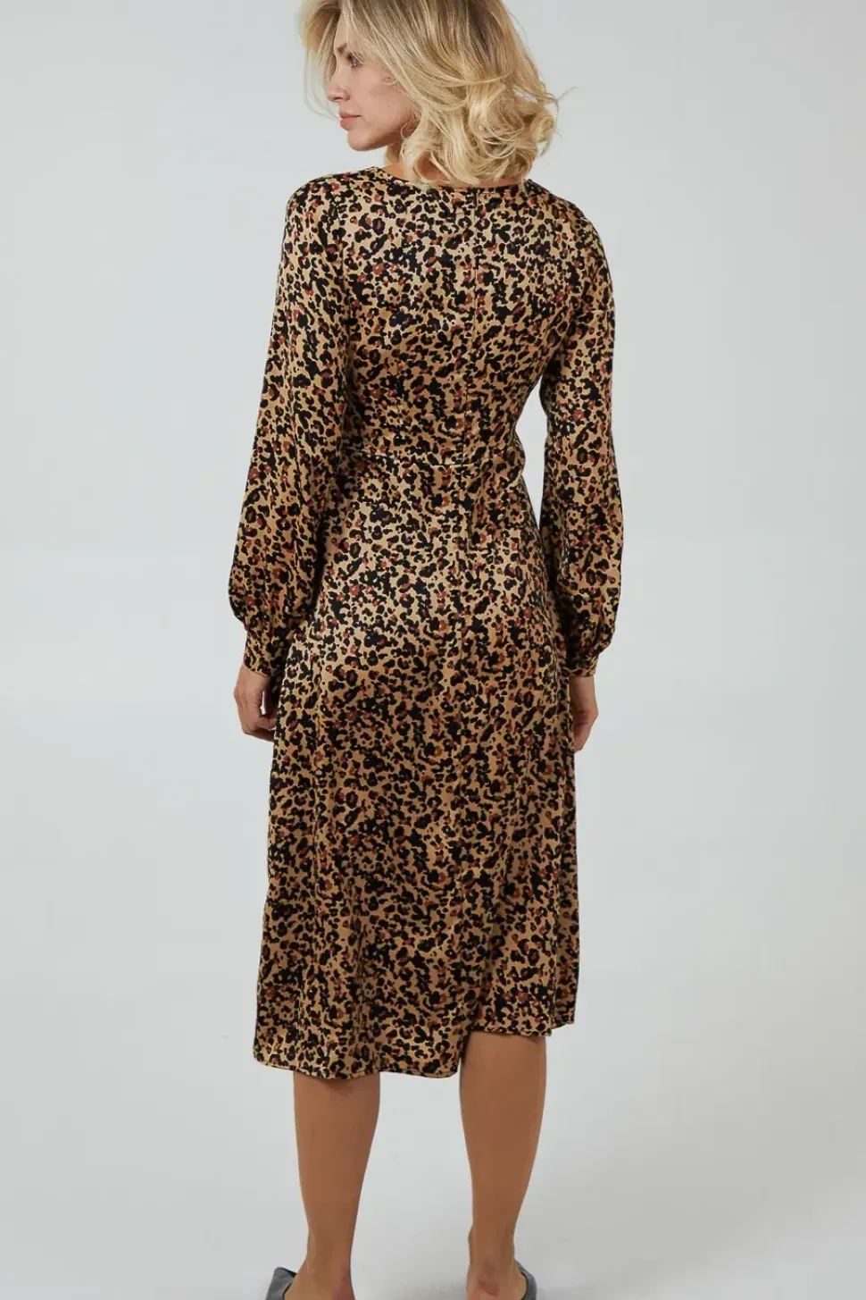 Draped Waist Wrap Dress