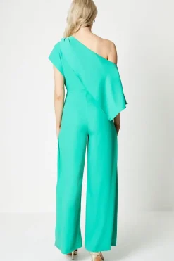 Drape One Shoulder Wide Leg Jumpsuit