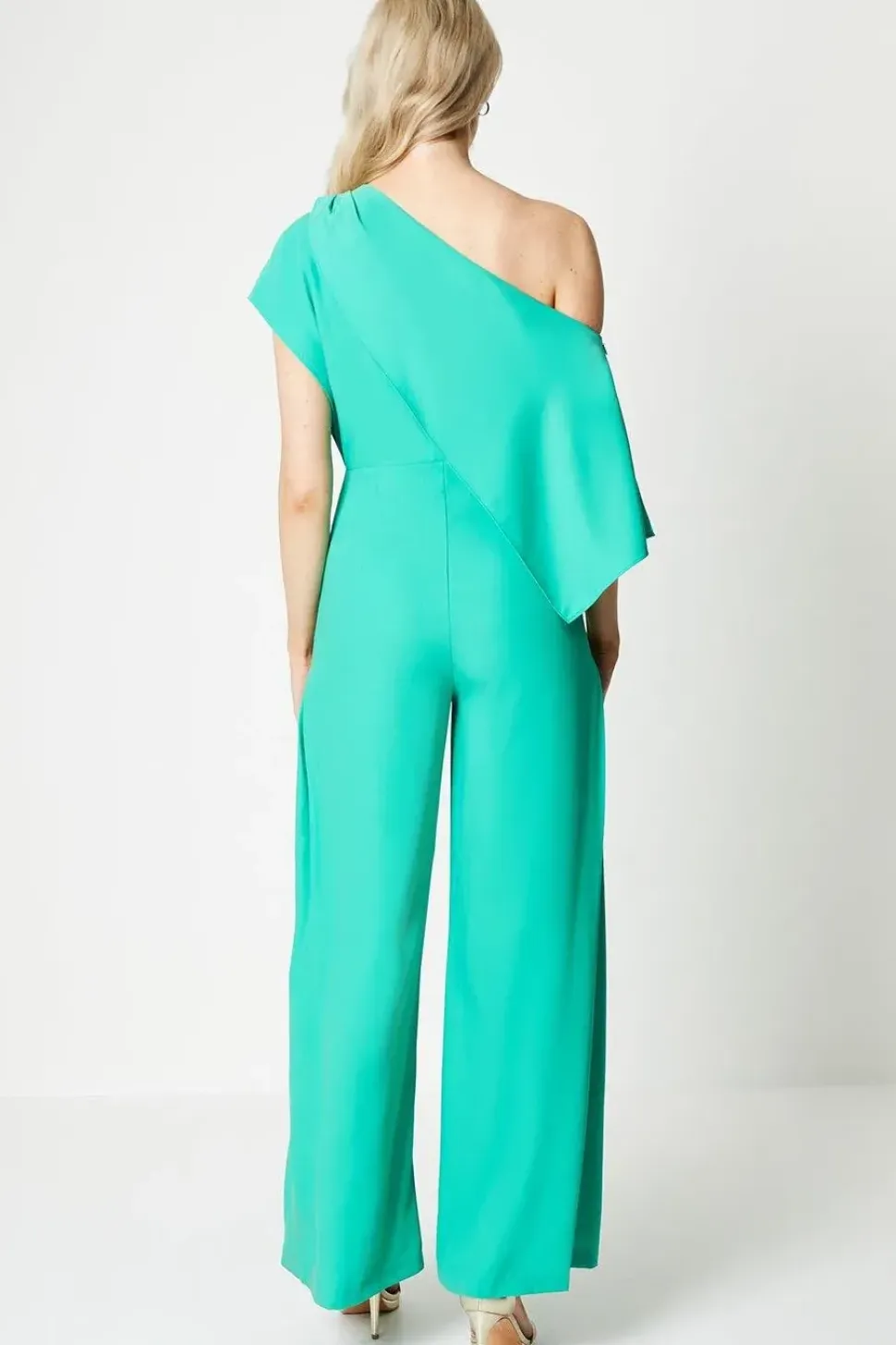 Drape One Shoulder Wide Leg Jumpsuit
