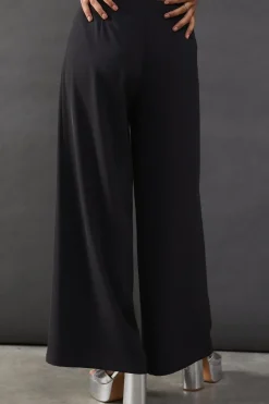 Drape Pleat Detail Wide Leg Trouser