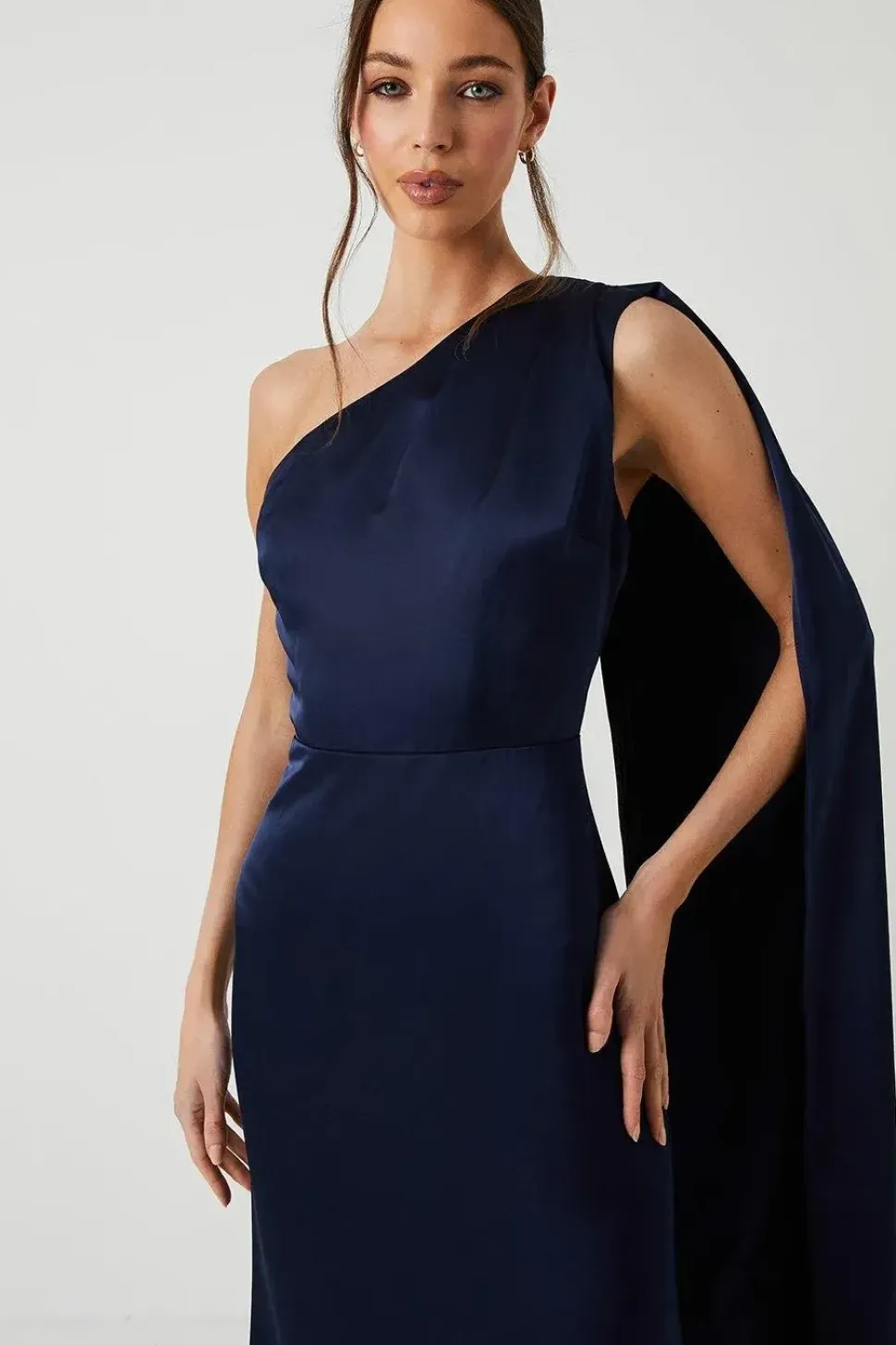 Drape Shoulder Detail Bridesmaid Dress