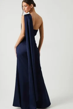 Drape Shoulder Detail Bridesmaid Dress
