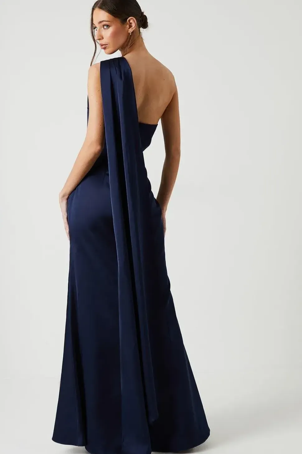 Drape Shoulder Detail Bridesmaid Dress