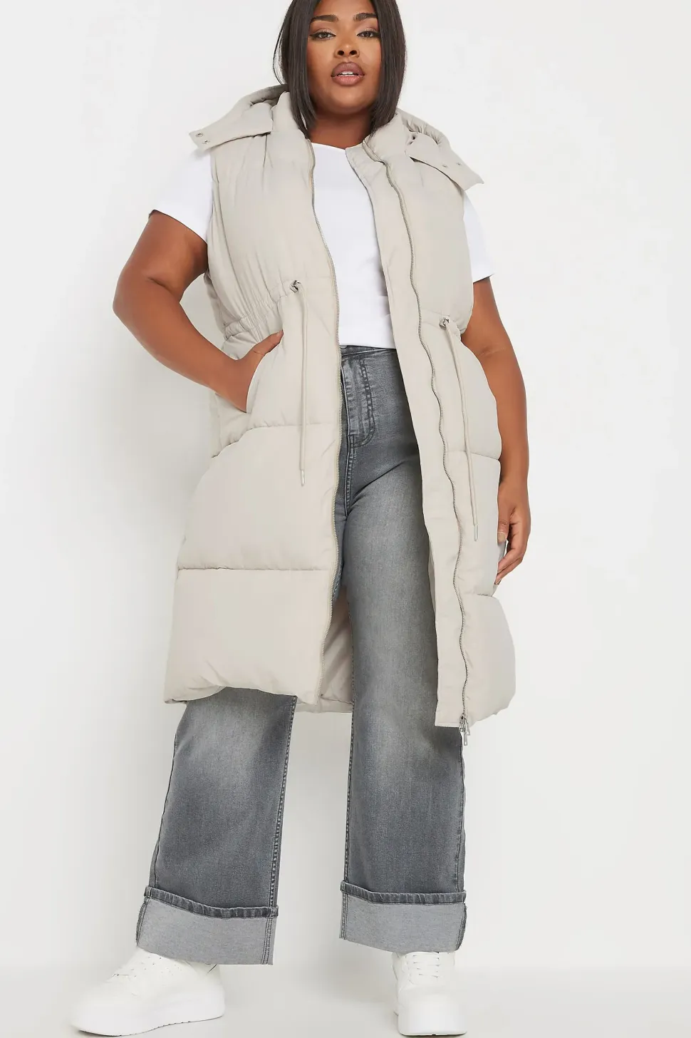 Drawcord Panelled Gilet