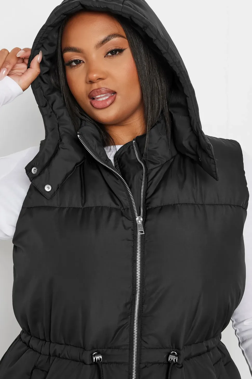 Drawcord Panelled Gilet