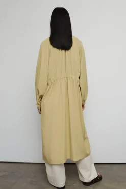Drawcord Waist Duster Jacket
