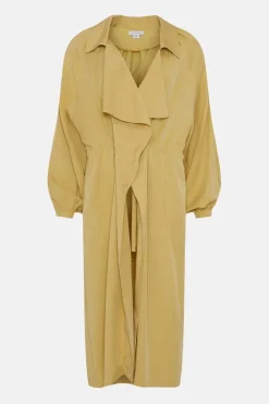 Drawcord Waist Duster Jacket