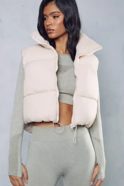 Drawstring Detail Cropped Gilet