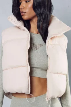 Drawstring Detail Cropped Gilet