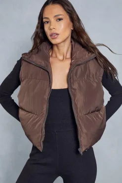 Drawstring Detail Cropped Gilet