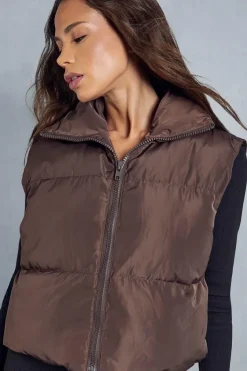 Drawstring Detail Cropped Gilet
