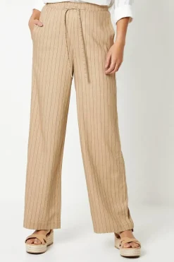 Drawstring Tie Waist Wide Leg Trouser